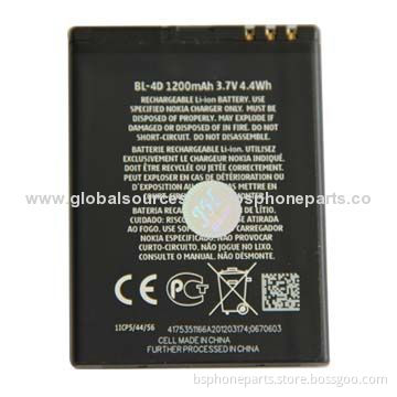 Well Tested Li-ion Battery BL-4D for Nokia, Good Quality with Good Warranty